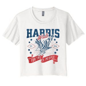 Harris Walz 2024 Election President Kamala Harris Tim Waltz Women's Crop Top Tee