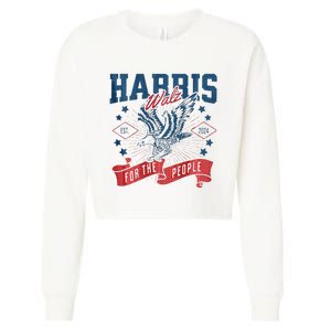 Harris Walz 2024 Election President Kamala Harris Tim Waltz Cropped Pullover Crew