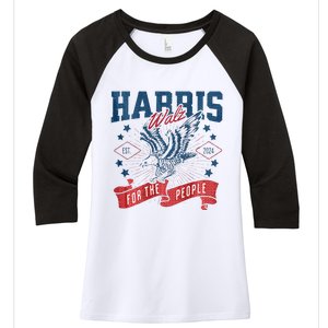 Harris Walz 2024 Election President Kamala Harris Tim Waltz Women's Tri-Blend 3/4-Sleeve Raglan Shirt