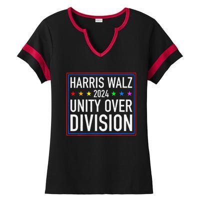 Harris Waltz 2024 Unity Over Division Ladies Halftime Notch Neck Tee