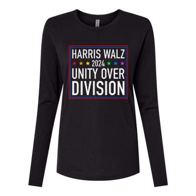 Harris Waltz 2024 Unity Over Division Womens Cotton Relaxed Long Sleeve T-Shirt