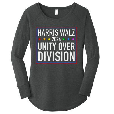 Harris Waltz 2024 Unity Over Division Women's Perfect Tri Tunic Long Sleeve Shirt