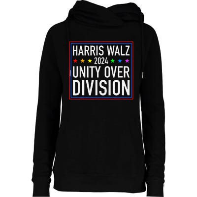 Harris Waltz 2024 Unity Over Division Womens Funnel Neck Pullover Hood