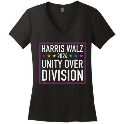 Harris Waltz 2024 Unity Over Division Women's V-Neck T-Shirt