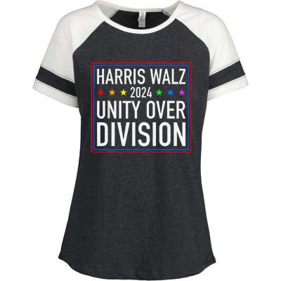 Harris Waltz 2024 Unity Over Division Enza Ladies Jersey Colorblock Tee