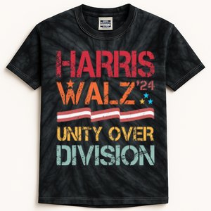 Harris Waltz 2024 Unity Over Division Kids Tie-Dye T-Shirt