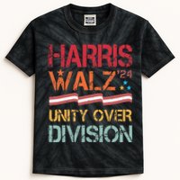 Harris Waltz 2024 Unity Over Division Kids Tie-Dye T-Shirt