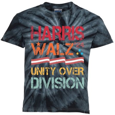 Harris Waltz 2024 Unity Over Division Kids Tie-Dye T-Shirt