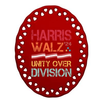 Harris Waltz 2024 Unity Over Division Ceramic Oval Ornament