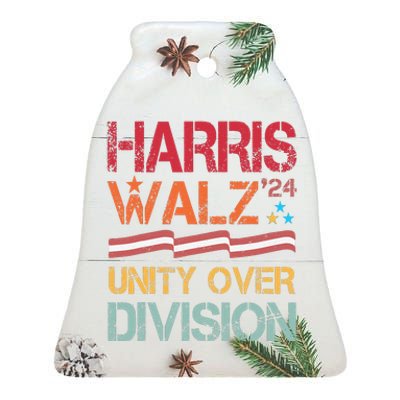 Harris Waltz 2024 Unity Over Division Ceramic Bell Ornament