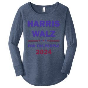 Harris Waltz 2024 For The People Kamala Harris Tim Waltz Women's Perfect Tri Tunic Long Sleeve Shirt