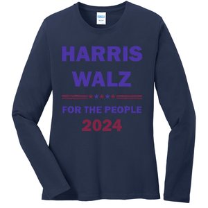 Harris Waltz 2024 For The People Kamala Harris Tim Waltz Ladies Long Sleeve Shirt