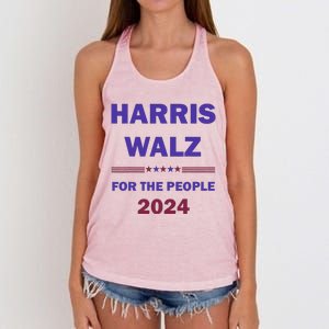 Harris Waltz 2024 For The People Kamala Harris Tim Waltz Women's Knotted Racerback Tank