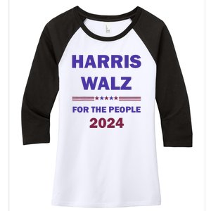 Harris Waltz 2024 For The People Kamala Harris Tim Waltz Women's Tri-Blend 3/4-Sleeve Raglan Shirt