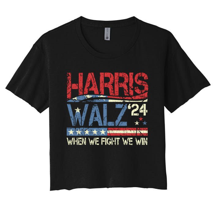 Harris Waltz 2024 Election Kamala Harris Tim Walz 2024 Women's Crop Top Tee