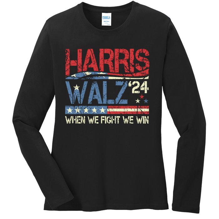 Harris Waltz 2024 Election Kamala Harris Tim Walz 2024 Ladies Long Sleeve Shirt