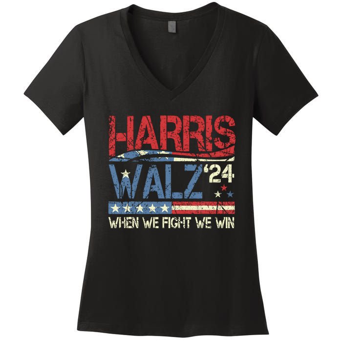 Harris Waltz 2024 Election Kamala Harris Tim Walz 2024 Women's V-Neck T-Shirt