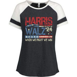 Harris Waltz 2024 Election Kamala Harris Tim Walz 2024 Enza Ladies Jersey Colorblock Tee