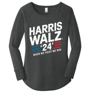 Harris Walz 24 Leading The Charge For Progress Women's Perfect Tri Tunic Long Sleeve Shirt