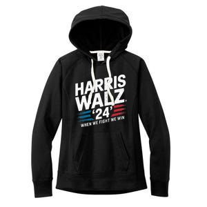 Harris Walz 24 Leading The Charge For Progress Women's Fleece Hoodie