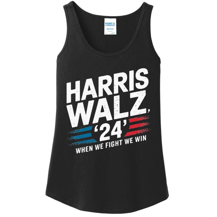 Harris Walz 24 Leading The Charge For Progress Ladies Essential Tank