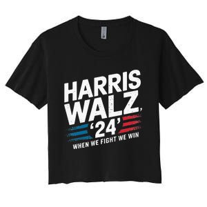 Harris Walz 24 Leading The Charge For Progress Women's Crop Top Tee