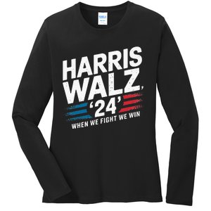 Harris Walz 24 Leading The Charge For Progress Ladies Long Sleeve Shirt