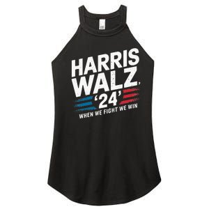 Harris Walz 24 Leading The Charge For Progress Women's Perfect Tri Rocker Tank