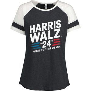 Harris Walz 24 Leading The Charge For Progress Enza Ladies Jersey Colorblock Tee