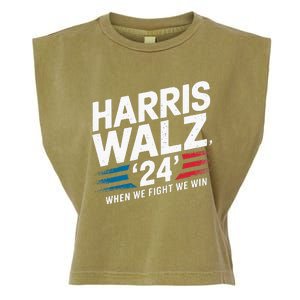 Harris Walz 24 Leading The Charge For Progress Garment-Dyed Women's Muscle Tee