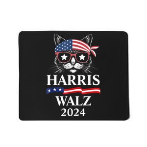 Harris Walz 2024 Funny Cat Election Kamala Harris Tim Waltz Mousepad