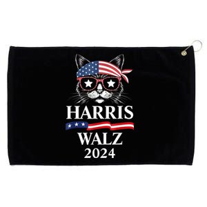 Harris Walz 2024 Funny Cat Election Kamala Harris Tim Waltz Grommeted Golf Towel