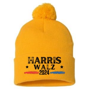 Harris Walz 2024 Kamala Rally Pom Pom 12in Knit Beanie