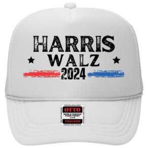 Harris Walz 2024 Kamala Rally High Crown Mesh Back Trucker Hat