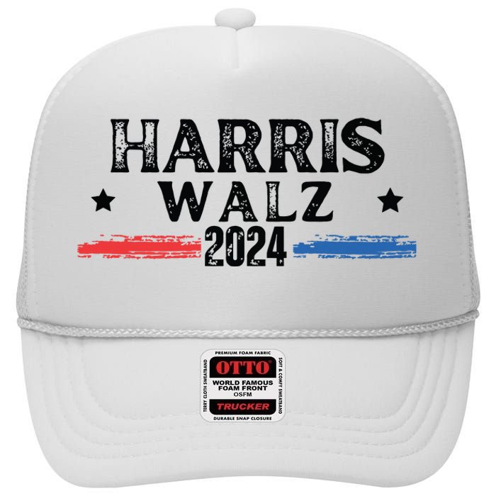 Harris Walz 2024 Kamala Rally High Crown Mesh Back Trucker Hat