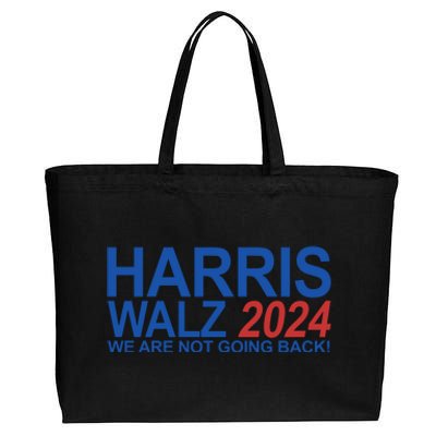 Harris Walz 2024 We Are Not Going Back Political Cotton Canvas Jumbo Tote