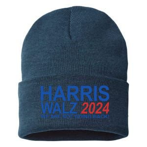 Harris Walz 2024 We Are Not Going Back Political Sustainable Knit Beanie