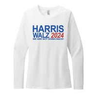 Harris Walz 2024 We Are Not Going Back Political Womens CVC Long Sleeve Shirt