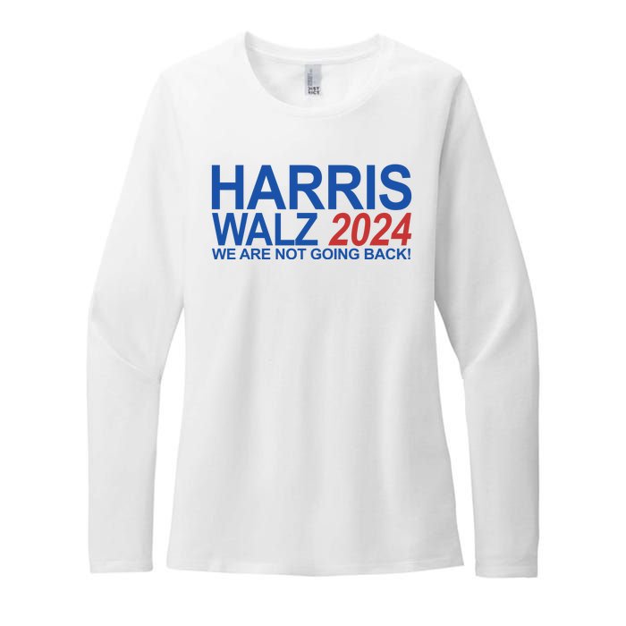 Harris Walz 2024 We Are Not Going Back Political Womens CVC Long Sleeve Shirt