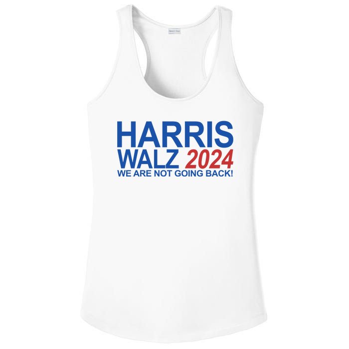 Harris Walz 2024 We Are Not Going Back Political Ladies PosiCharge Competitor Racerback Tank