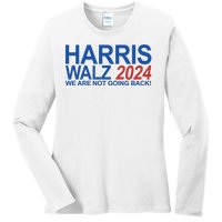 Harris Walz 2024 We Are Not Going Back Political Ladies Long Sleeve Shirt