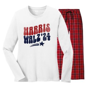 Harris Walz 2024 Kamala Harris Social Club Women's Long Sleeve Flannel Pajama Set 