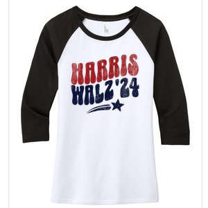 Harris Walz 2024 Kamala Harris Social Club Women's Tri-Blend 3/4-Sleeve Raglan Shirt