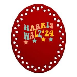 Harris Walz 2024 President Election Harris Waltz Ceramic Oval Ornament