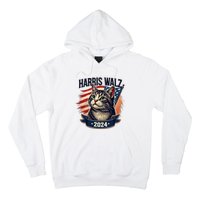 Harris Walz 2024 Funny Cat Kamala Harris Tim Walz Waltz Hoodie