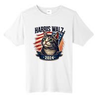 Harris Walz 2024 Funny Cat Kamala Harris Tim Walz Waltz Tall Fusion ChromaSoft Performance T-Shirt