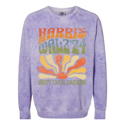 Harris Waltz 2024 Unity Over Division Kamala Harris Tim Walz Colorblast Crewneck Sweatshirt