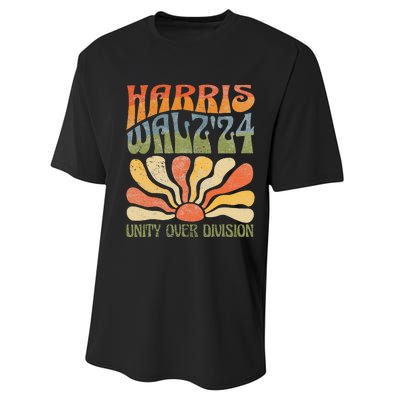 Harris Waltz 2024 Unity Over Division Kamala Harris Tim Walz Performance Sprint T-Shirt