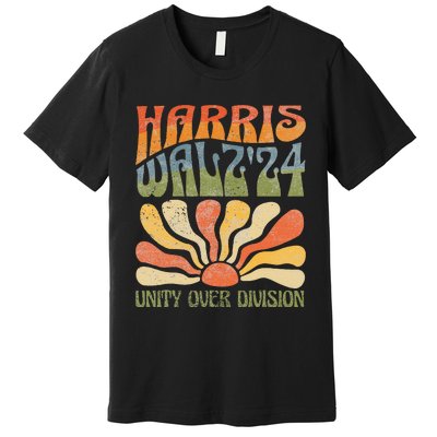 Harris Waltz 2024 Unity Over Division Kamala Harris Tim Walz Premium T-Shirt