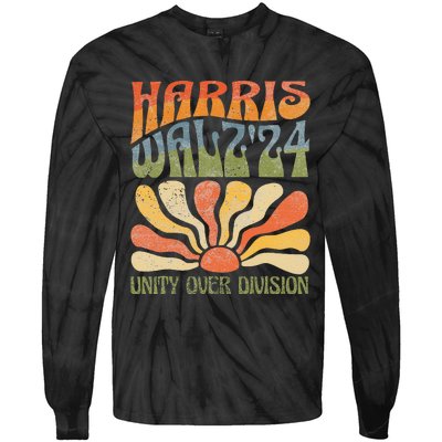 Harris Waltz 2024 Unity Over Division Kamala Harris Tim Walz Tie-Dye Long Sleeve Shirt